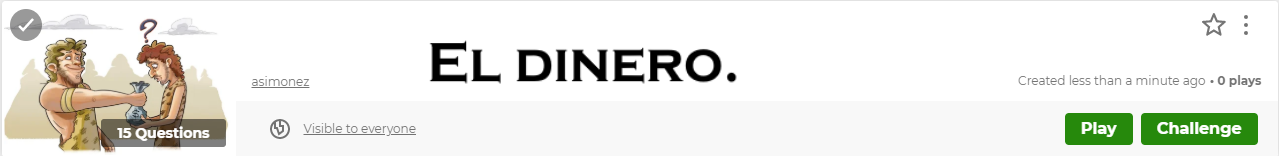 enlace kahoot el dinero