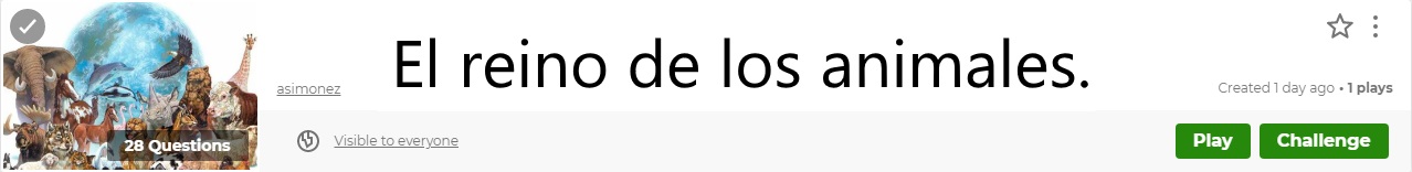 kahoot reino animal
