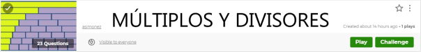 Portada kahoot mates mult y divisores