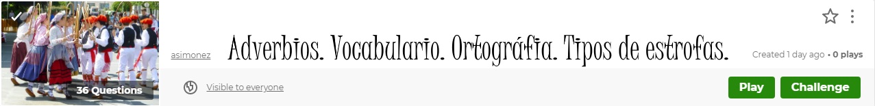 enlace kahoot lengua tema 6